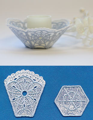 Snowflake Bowl (Battenburg Lace with Rayon)