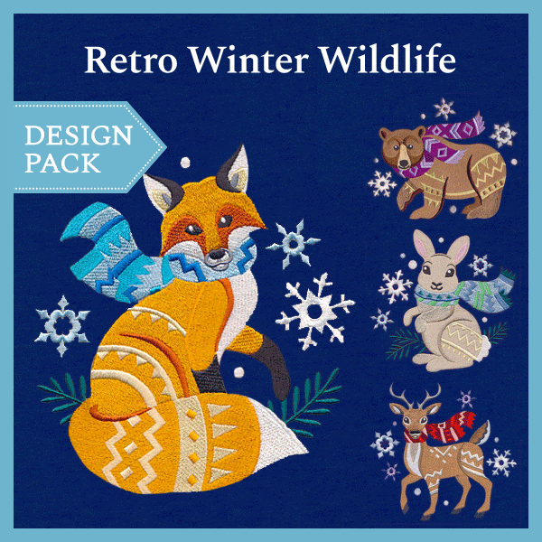 A Retro Winter Wildlife Design Pack