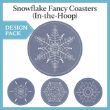 A Snowflake Fancy Coasters (In-the-Hoop) Design Pack