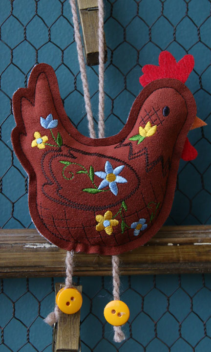 Rooster Stuffie (In-the-Hoop)