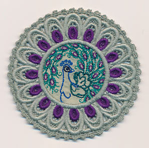 Peacock Fabric Doily (Lace)
