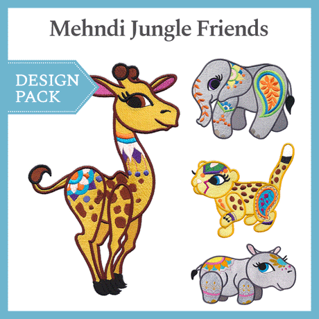 A Mehndi Jungle Friends Design Pack
