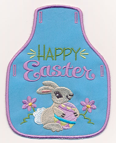 Happy Easter with Bunny Bottle Apron (In-the-Hoop)