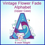 A Vintage Flower Fade Alphabet Design Pack