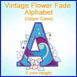A Vintage Flower Fade Alphabet Design Pack