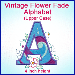 A Vintage Flower Fade Alphabet Design Pack
