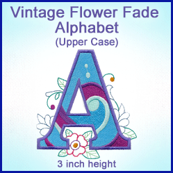 A Vintage Flower Fade Alphabet Design Pack