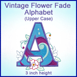 A Vintage Flower Fade Alphabet Design Pack