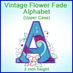 A Vintage Flower Fade Alphabet Design Pack