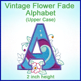 A Vintage Flower Fade Alphabet Design Pack