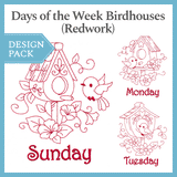 A Days of the Week Birdhouses (Redwork) Design Pack