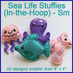 A Sea Life Stuffies (In-the-Hoop) Design Pack