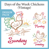 A Days of the Week Chickens (Vintage) Design Pack