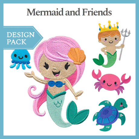 A Mermaid and Friends Design Pack
