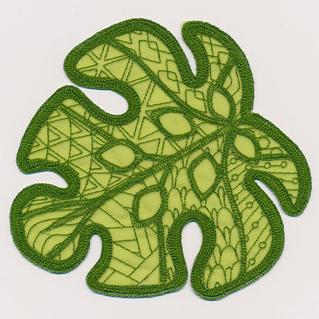 Tropical Leaf Organza Accent (In-the-Hoop)