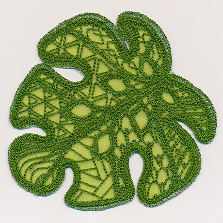 Tropical Leaf Organza Accent (In-the-Hoop)