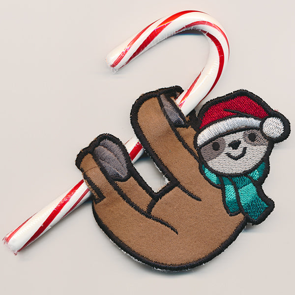 Christmas Sloth Candy Cane Holder (In-the-Hoop)