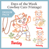 A Days of the Week Cowboy Cats (Vintage) Design Pack