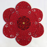 Poinsettia Fabric Doily (Lace)