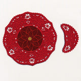 Poinsettia Fabric Doily (Lace)