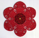 Poinsettia Fabric Doily (Lace)