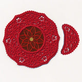 Poinsettia Fabric Doily (Lace)