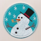 Winter Coaster - Snowman with Hat (In-the-Hoop)