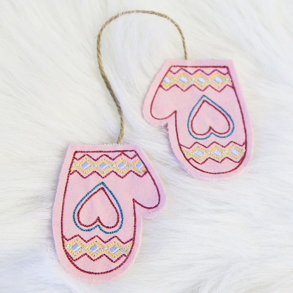 Mitten Pair Ornament (In-the-Hoop)