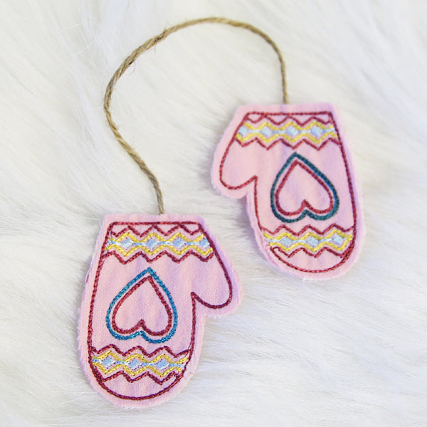 Mitten Pair Ornament (In-the-Hoop)