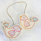 Bird Pair Ornament (In-the-Hoop)