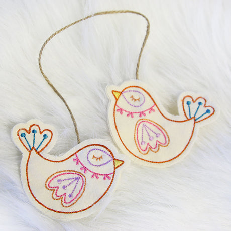 Bird Pair Ornament (In-the-Hoop)