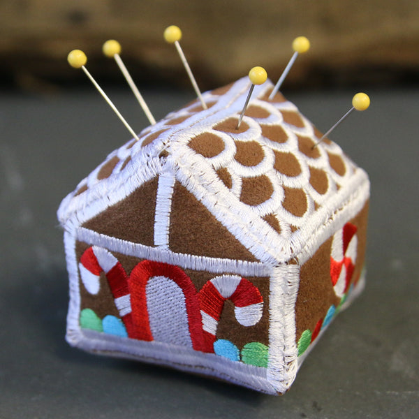 Gingerbread House Pincushion (In-the-Hoop)