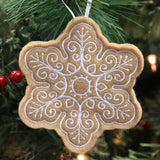 Gingerbread Cookie Ornament - Snowflake (In-the-Hoop)
