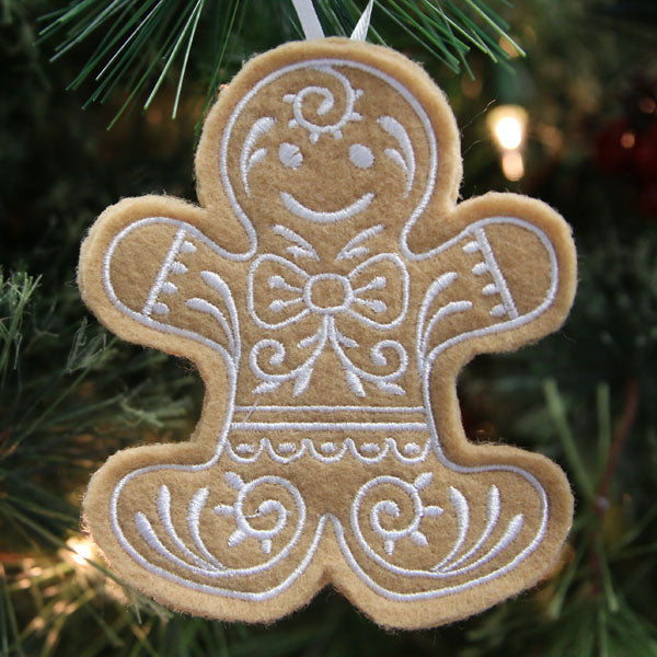 Gingerbread Cookie Ornament - Gingerbread Man (In-the-Hoop)