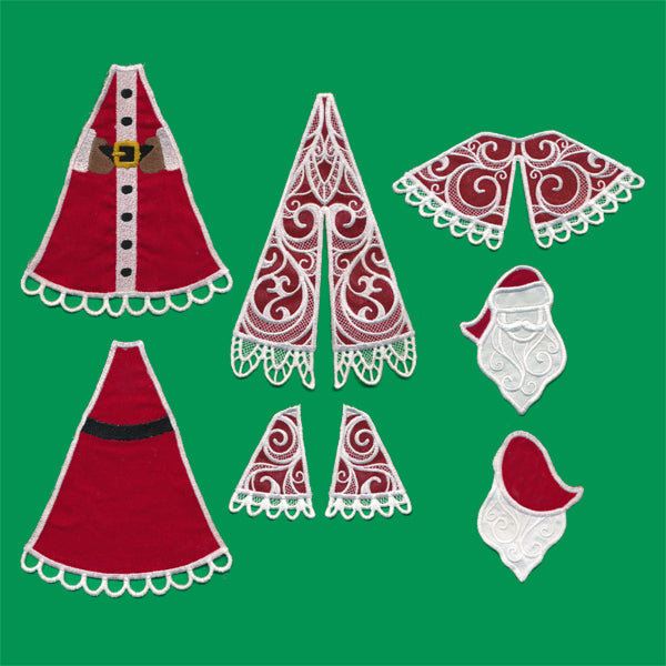 Fabric Santa in 3D (Lace)
