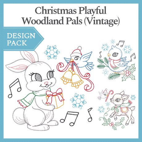 A Christmas Playful Woodland Pals (Vintage) Design Pack