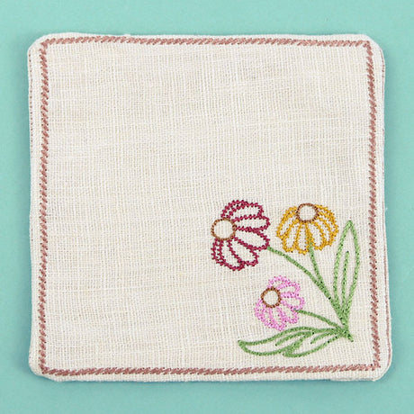Floral Coaster - Coneflowers (In-the-Hoop)