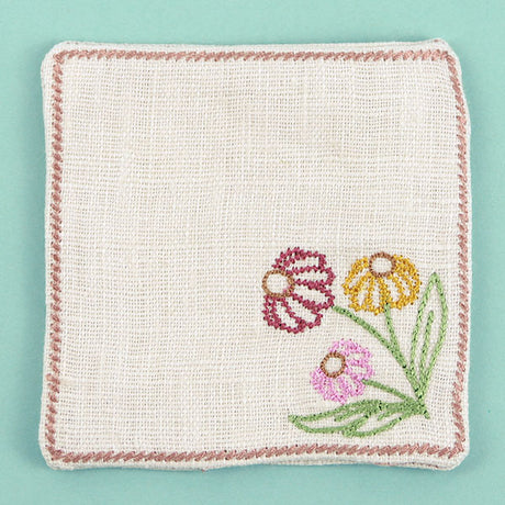 Floral Coaster - Coneflowers (In-the-Hoop)
