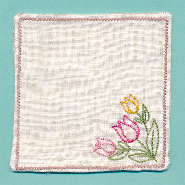 Floral Coaster - Tulips (In-the-Hoop)