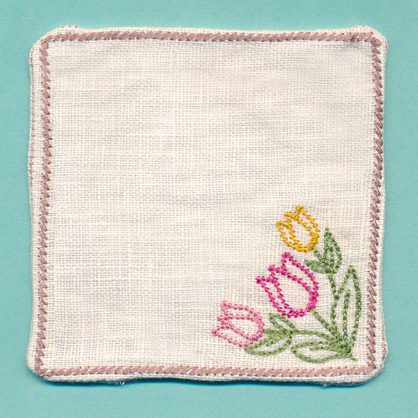 Floral Coaster - Tulips (In-the-Hoop)