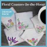 A Floral Coasters (In-the-Hoop) Design Pack
