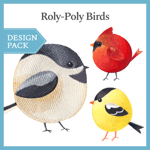 A Roly-Poly Birds Design Pack – Embroidery Library