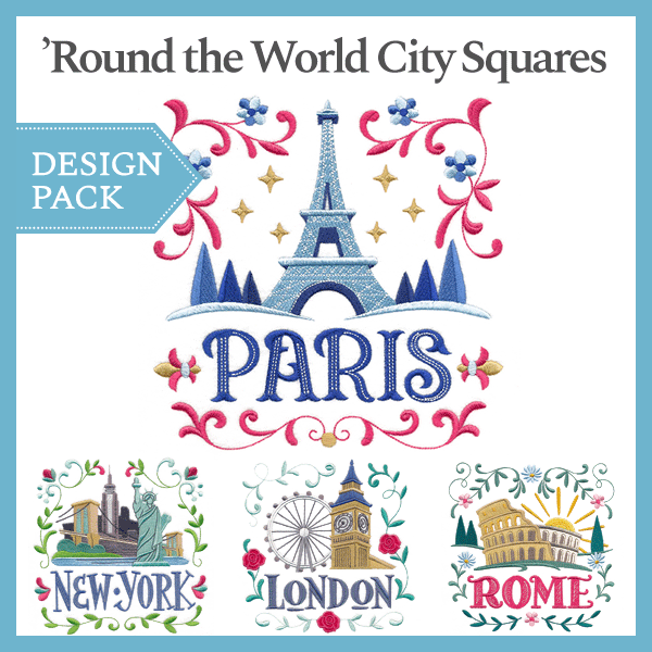 A 'Round the World City Squares Design Pack