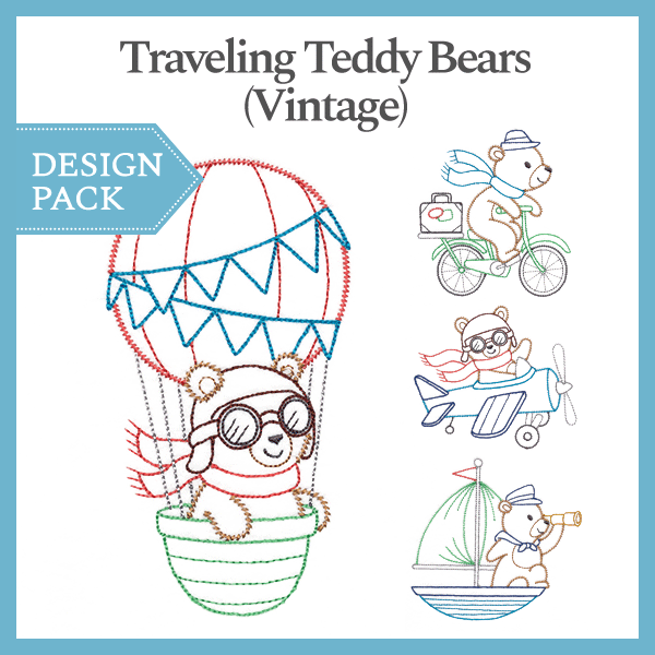 A Traveling Teddy Bears (Vintage) Design Pack