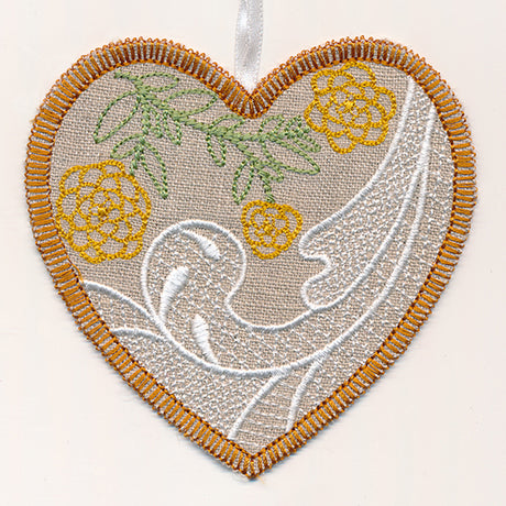 Zinnia Heart Sachet (In-the-Hoop)
