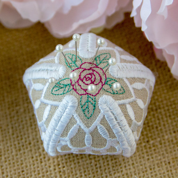 Shabby Chic Pincushion (In-the-Hoop)