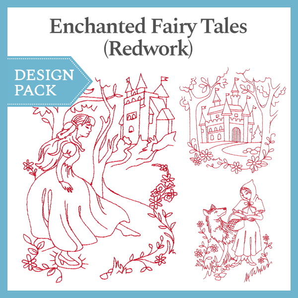 A Enchanted Fairy Tales (Redwork) Design Pack