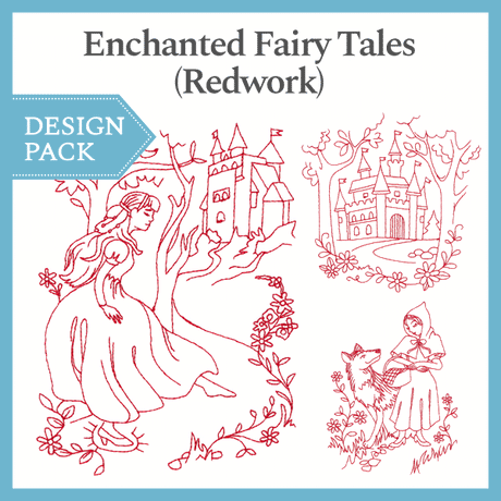 A Enchanted Fairy Tales (Redwork) Design Pack