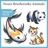 A Sweet Brushstroke Animals Design Pack