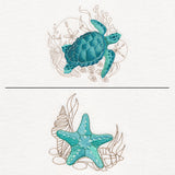 Sea Turtle & Starfish Pillow Pair